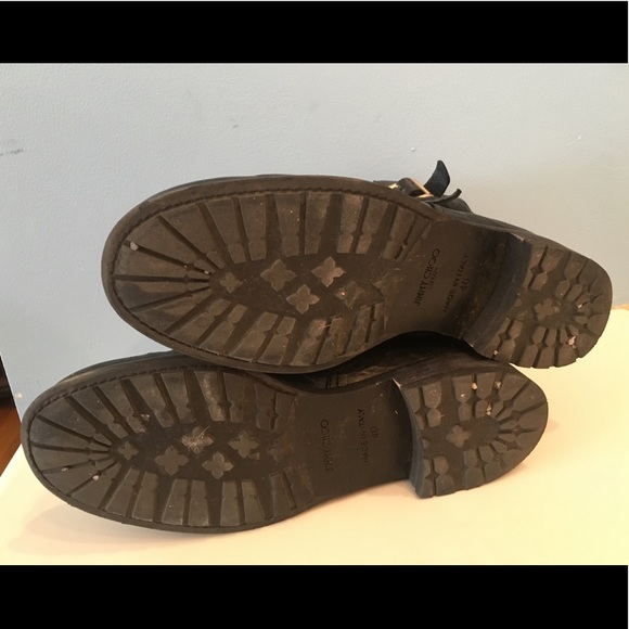 Jimmy Choo Leather Motorcycle Boots Size 10 - Picture 8 of 8